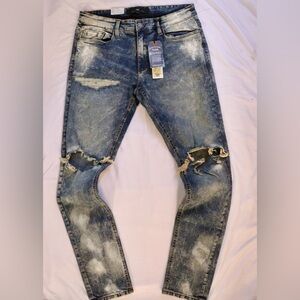 Jordan Craig Legacy Edition Ripped Blue Skinny Stretch Jeans